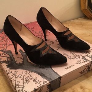 💋Manolo Blahnik black suede Heels 37.5/7.5